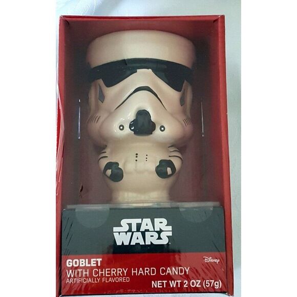 Disney Star Wars Stormtrooper Ceramic Goblet with Cherry Hard Candy 2015 NEW - Picture 1 of 4